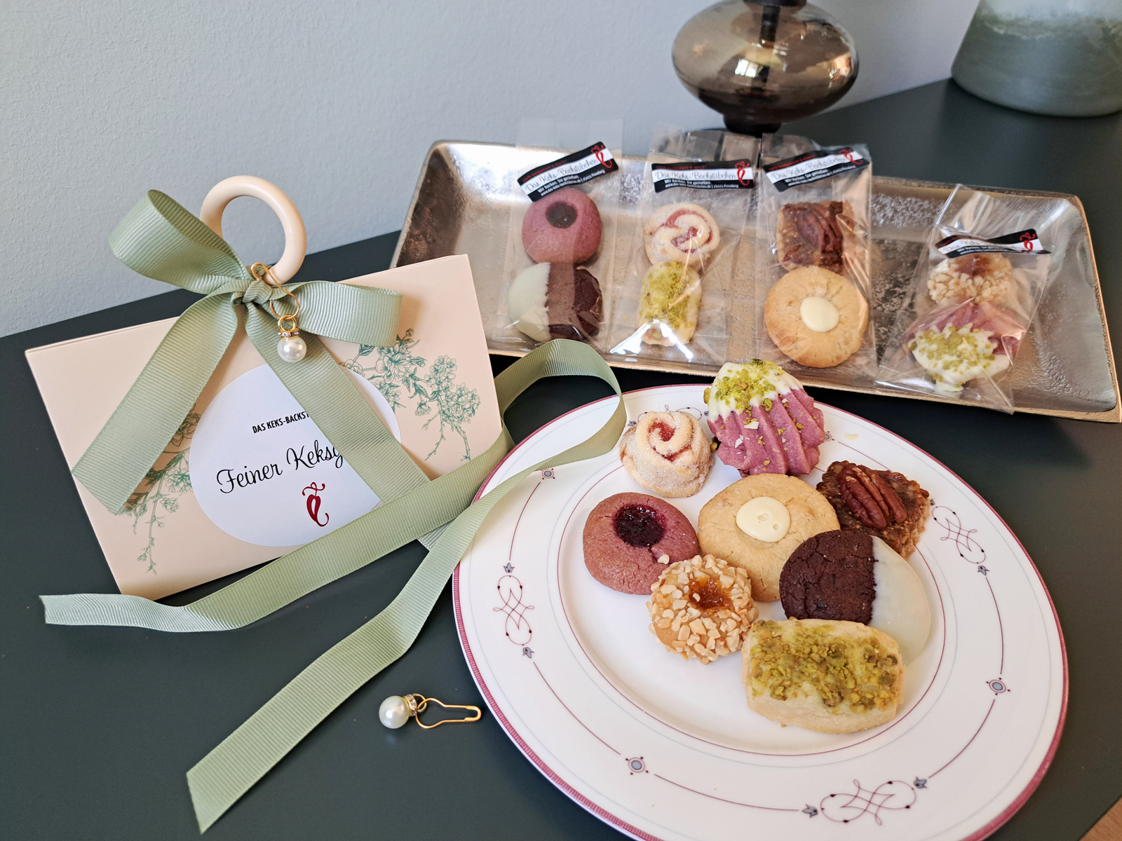 Keks-Geschenktäschchen Creme-Grün