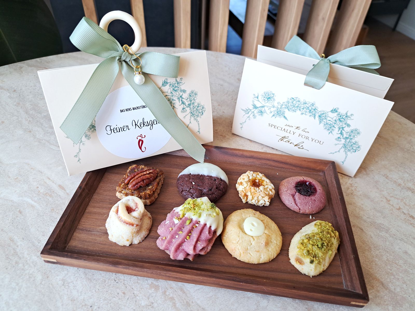 Keks-Geschenktäschchen Creme-Grün
